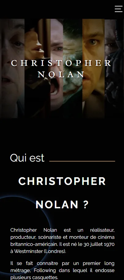 Capture d'écran - Hero section mobile