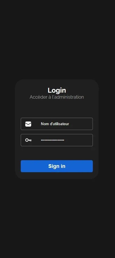 Capture d'écran - Backoffice login