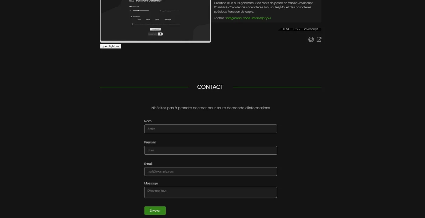 Formulaire de contact