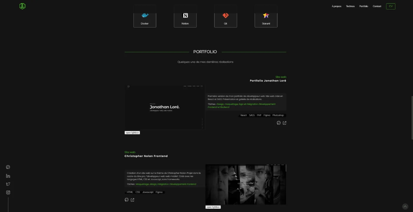 Section projets